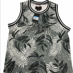 NWT Jordan wing jersey forest black grey-XL